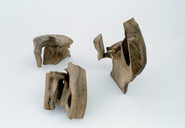 The Three Graces, wood, h 30 cm, 2002
