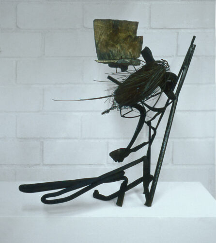 bez tytułu, stal, drut, drewno, 2001