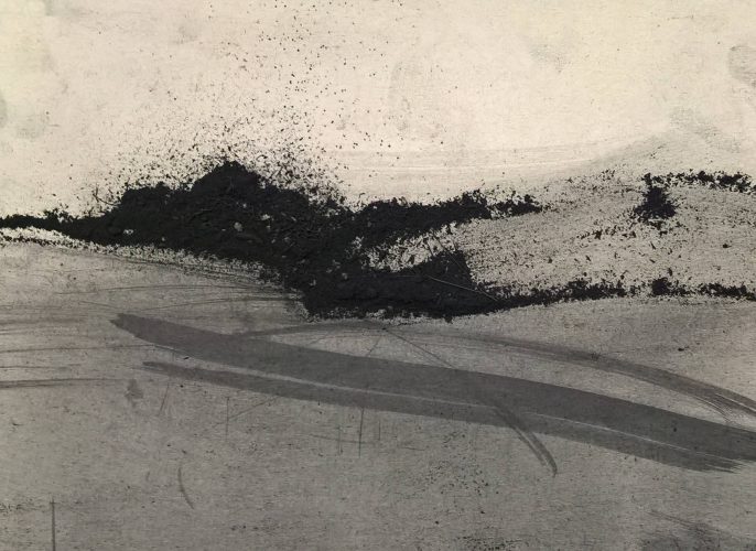 The Landscape 2.0, remains of charcoal and eraser, 22x30 cm, 2018