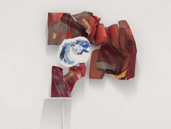 bez tytułu,  akryl, tworzywo sztuczne, papier, 81x91x21 cm, 2015