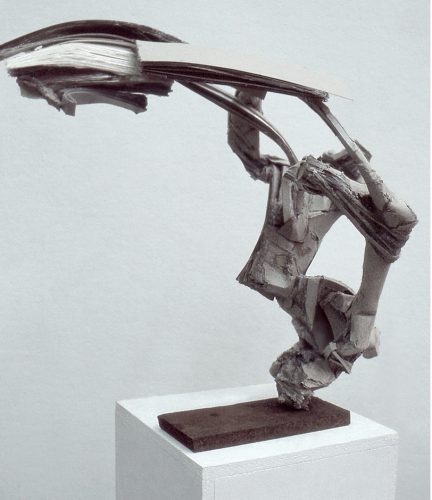 Structure I, paper, cardboard, glue, metal, wood, 2000