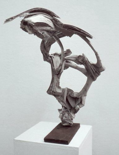 Structure I, paper, cardboard, glue, metal, wood, 2000