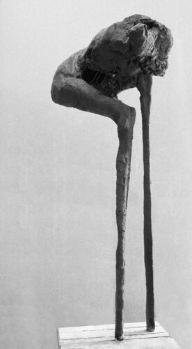 figure, clay, high 180 cm, 1997