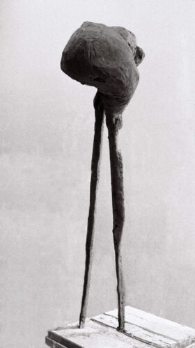 figure, clay, high 180 cm, 1997