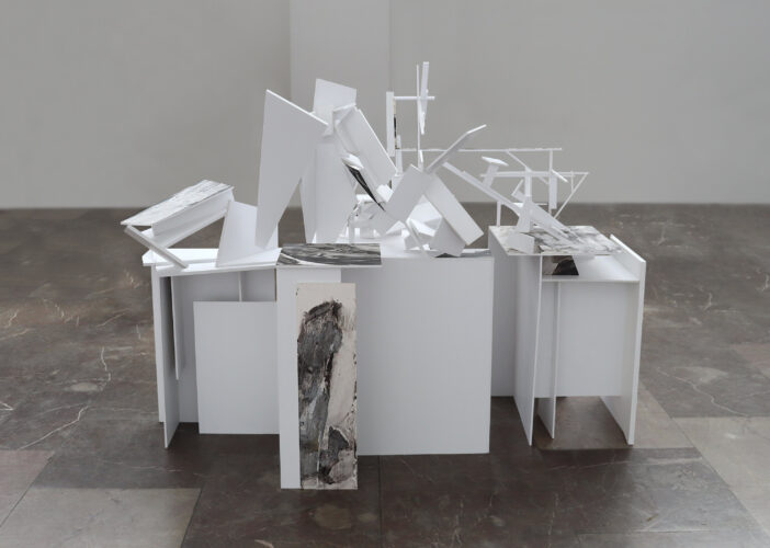Spheres of influences, PVC, paper, acrylic, 2025