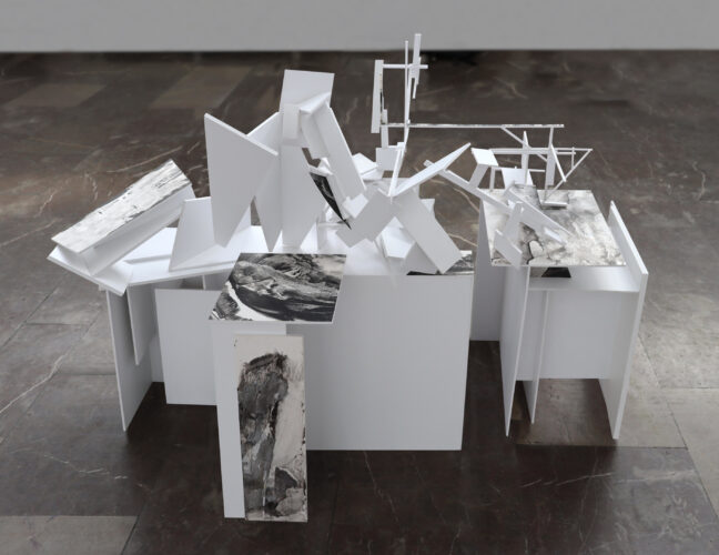 Spheres of influences, PVC, paper, acrylic, 2025